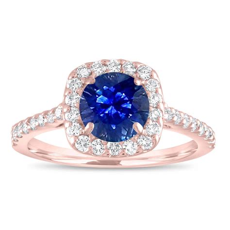 rose gold ring with sapphire